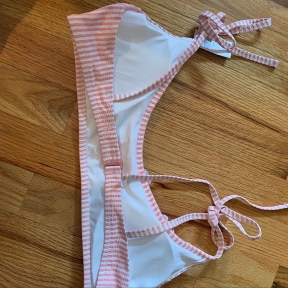 NWT!! American eagle pink & white stripe bikini top - Picture 3 of 4